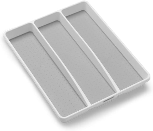 madesmart Antimicrobial Classic Utensil Tray Organizer, 16" x 13" x 2", 3 Compartments for Kitchen and Bath
