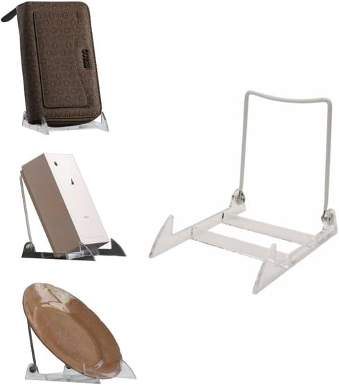 MADE IN USA 2-pack Sturdy & Durable Adjustable Acrylic Easels to Display Unnoticeably Plates, Art, Pictures & More - Unique on the Market
