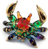 Tiny 2?" Multicolor Gold Sea Crab Figurine, Miniature Hand Blown Painted Glass, Cute Colorful Collectible