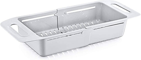 BOXUP Extendable Colander - Over The Sink, 4.7 Quart, Gray Plastic