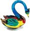 Tiny 2" High Multicolor Bending Neck Swan Waterfowl Bird Figurine, Miniature Hand Blown Painted Glass