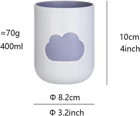 Simple Cloud Mouthwash Cup - Creative Cute Couple Mouthwash Cup (Light Pink & Off White)