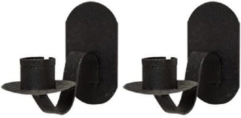 Iron Wall Sconce Black Candle Holder 3.5 Inches Long (2 Pack), 46238