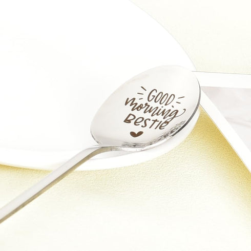 Best Friend Bestie Gifts - Good Morning Bestie Spoon for BFF Coffee/Tea Lovers - Christmas/Birthday Gift