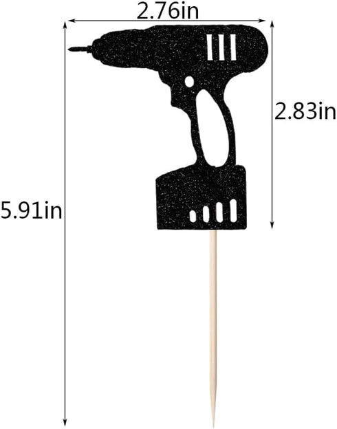 24PCS Tools Cupcake Topper, Construction Tools Cake Decorating for Boys & Men Birthday Party
