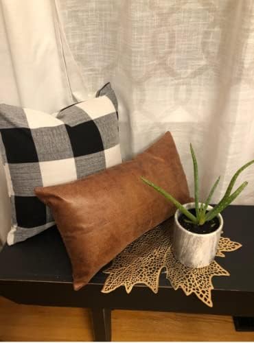 VAKADO Set of 2 20x20 Black White Buffalo Plaids Decorative Throw Pillow Covers for Couch Sofa Car Outdoor Home Decor