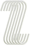 6-Pack 6 Inch White Metal Hanging S Hooks - Heavy-Duty S Shaped Hooks for Kitchenware, Plants, Towels & Gardening Tools