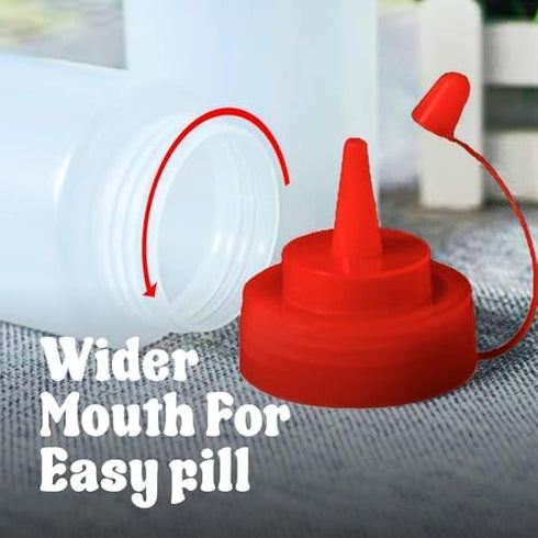 12 oz 3 Pack Norcalway Condiment Squeeze Bottles for Sauces - Leak Proof Oil, Syrup, Dressing Squirt Bottles