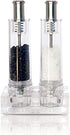 Modern Push Button Salt and Pepper Grinder Set, Refillable Mill Set with Stand