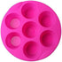 7 Cavity Silicone Air Fryer Muffin Pans, Nonstick Brownie Cake Mold, Round Pudding Cupcake Recipe Tray