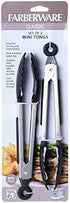 Farberware Classic Mini Nylon Tipped Tongs, Set of 2, Black