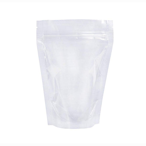 PABCK 100 Pack Clear Resealable Stand Up Bags, Heat Seal Zipper Lock Reusable Storage Pouches for Food Storage