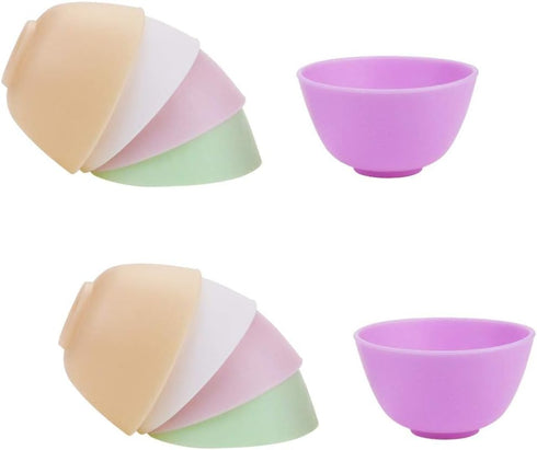 BILLIOTEAM 10 PCS Multi Colorful Silicone Mixing Bowls, Reusable Prep and Serve Bowls for Skincare, DIY Craft