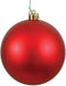 Vickerman 4" Red Matte Ball Christmas Ornament, Shatterproof UV Resistant Plastic, Set of 6 for Tree Decor