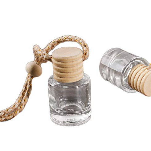 ConStore 10pcs Car Hanging Glass Pendant, Refillable Aromatherapy Bottle Diffuser Air Freshener Vials