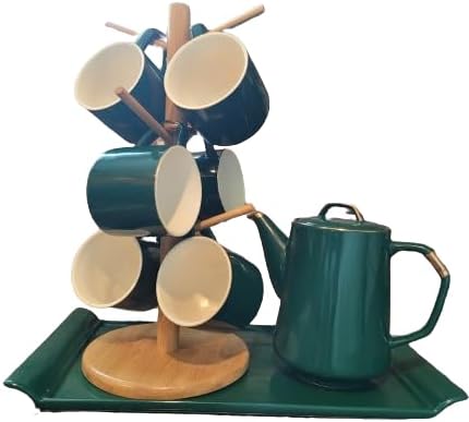 Coffee Cup Mug Holder Stand with Thick Base, 6 Hooks Mug Tree for Kitchen Countertop & Coffee Bar Organizer
