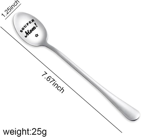 Funny Mothers Day Gifts for Mom Mother Souper Mom Spoon Gifts for Mama Mommy Mom Birthday Christmas Gifts for New Mom Mother In Law Best Mom Ever Gifts for Soup Lovers Coffee Tea Ice Cream Spoon