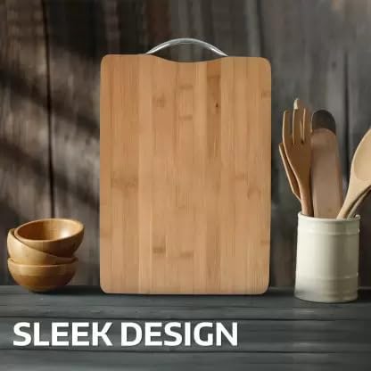 SINT Bamboo Cutting Boards with Juice Grooves, Thick Chopping Board for Meat, Easy Grip Handle
