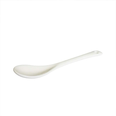 12 pcs White Porcelain Egg Spoons, 5 inch Ceramic Spoons for Coffee, Dessert, Yogurt, Tea