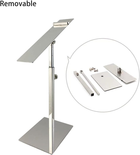 VIDAYA Countertop Set 2 Silver Display Stand, Stainless Steel Shoe Risers Adjustable Retail Supplies, Rack