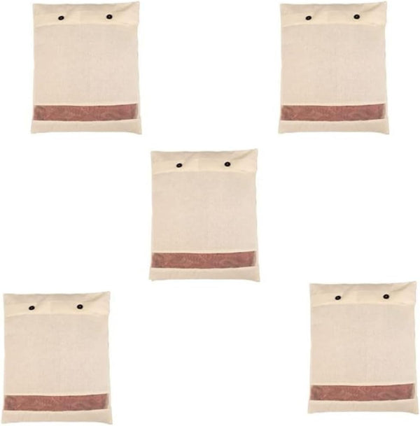 Mayatra's Pack of 5 Transparent Saree Storage Bags for Clothes, Wardrobe Organizer (14 * 16 inches)