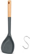 Wok Spatula, Silicone Turner with Heat Resistant Wooden Handle, Kitchen Utensil for Scooping, Flipping, Stirring