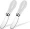 2 Pack Stainless Steel Butter Spreader Knife, White Porcelain Handle, Cheese Butter Knives for Kitchen