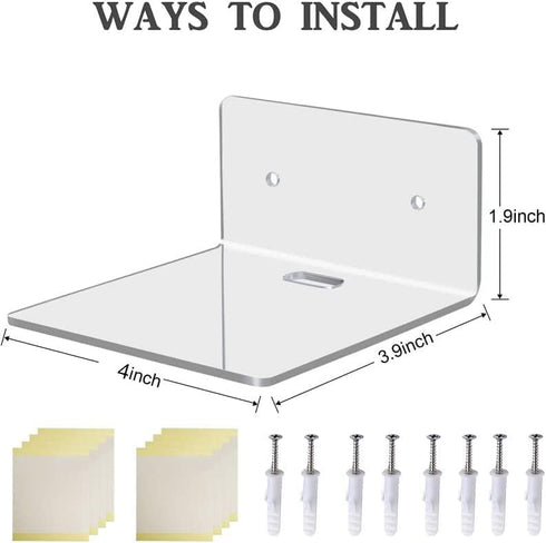 8 Pack 4'' 2 Small Wall Shelf, Acrylic Shelves Display Ledges for Storage & Decoration, Small Floating Shelf for Wall