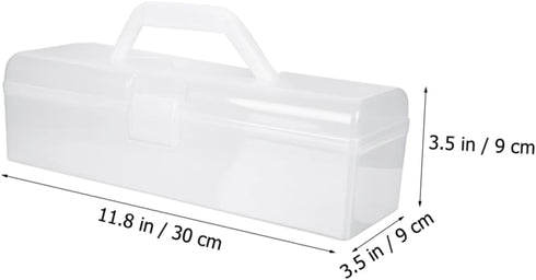 EXCEART 4pcs 12'' Plastic Storage Box for Art & Craft Supplies with Handle, Small Translucent Storage Box