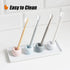 Urbanstrive Sleek Mini Ceramics Toothbrush Holder Stand, White, 2 Pack for Bathroom Vanity Countertops