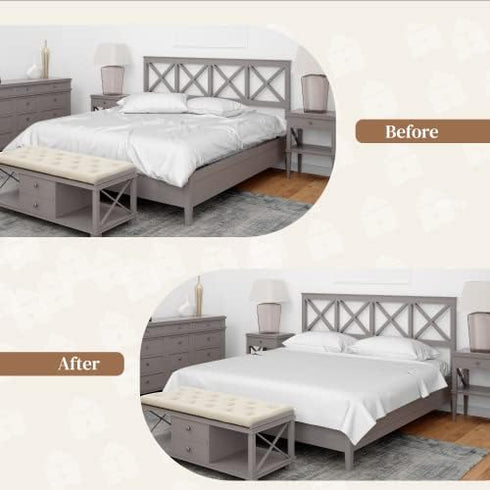 FeelAtHome Bed Sheet Clips - 8 pcs, Black, Keep Bedsheets in Place, Corner Bands Suspenders for Fitted Sheets, Mattress