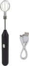 Electric Handheld Egg Beater, Round Head Milk Frother, Battery Powered Whisk for Home Kitchen, Restaurants (Black)