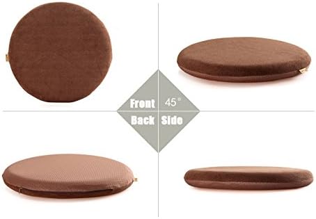 Sigmat Memory Foam Seat Cushion, Anti-slip Soft Round Stool Cushion, Chair Pad 16 Inch, Camel