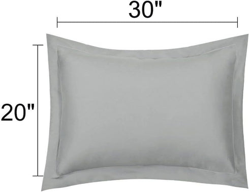 uxcell 2 Pack Pillow Shams, Soft Brushed Microfiber Pillowcases for 90 GSM Polyester, Wrinkle and Fade Resistant, Grey