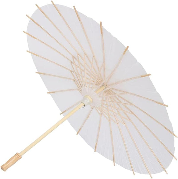 White Papier Umbrella Parasol, Handmade Classical Craft Umbrella, DIY Free to Draw