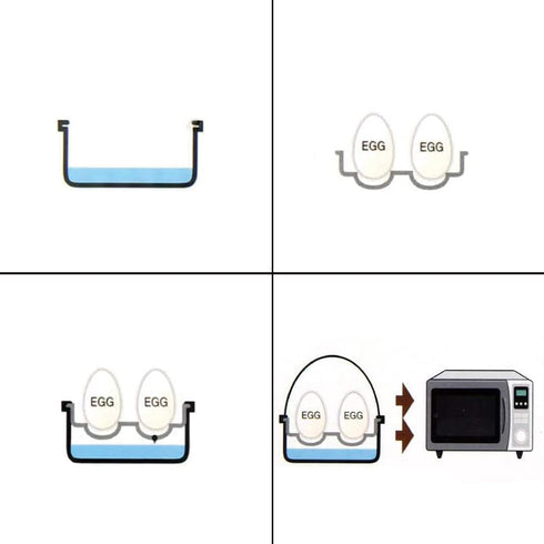 Microwave Egg Boiler, 4 Capacity Cooker for Hard Soft Boiled Eggs, Poached Omelets Cooking Utensils