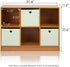 Furinno Basic 3x2 Cube Storage Bookcase Organizer with Bins in French Oak Grey/Black