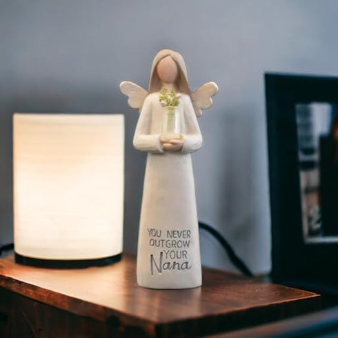CWI Gifts Angel Figurine, You Never Outgrow Your Nana Guardian Angel Sentimental, 2 x 5 Inch, Pink