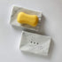 Natural Smooth Real Marble Soap Dish, Facial Sponge Holder with Draining Hole, White Carrara