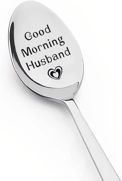 I Love You Gifts for Him, Good Morning Husband Spoon, Happy Birthday Gift for Husband from Wife, Ice Cream Serving