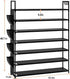 7 33.3in 11.2in 48.7in 28-35 OYREL Large Capacity Tier Shoe Rack, Black, Wide x Deep x Tall, Holds Pairs of Shoes