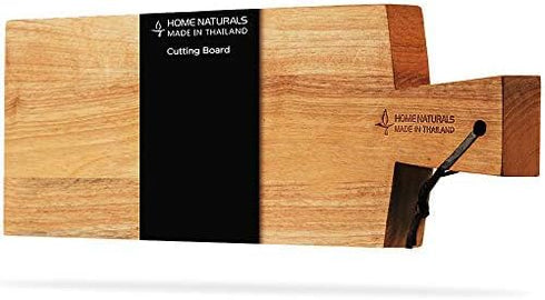 Large Size Cutting Board,Thailand Natural Wood,Handle Design for Serving Tray|Cheese Board |Bread Board |Steak board.Gift for Chefs and Cooks.18.9"x 6.3" x 1"in by HOME NATURALS