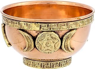 Triple Moon Copper Offering Bowl, 3", Great for Altar, Ritual, Incense Burner, Decoration Bowl