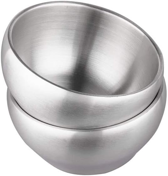 IMEEA Ice Cream Bowl Insulated 15oz Double Wall Soup Bowl, SUS304 Stainless Steel, Set of 2