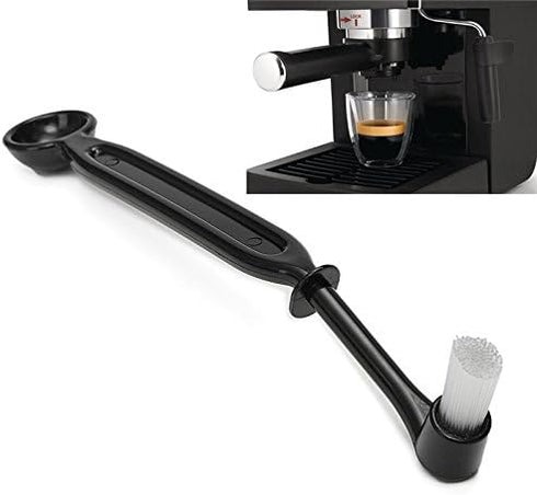 Number-One Coffee Machine Brush Cleaner, Nylon Espresso Machine Brush & Grinder Cleaning Tool with Spoon (Pack of 2)