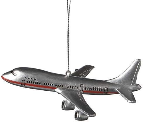 1 X Midwest-CBK Commercial Airliner Resin Hanging Tree Ornament, 4.25 inch