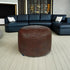 16.5Dx12H, Thgonwid Unstuffed Faux Leather Pouf Cover, Handmade Footstool Ottoman Storage Solution, Floor Footrest
