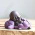 Kingzhuo Tiny Cute Buddha Statue Monk Figurine, 2.4'' High, Classic Delicate Ceramic Arts and Crafts Gift (Purple)