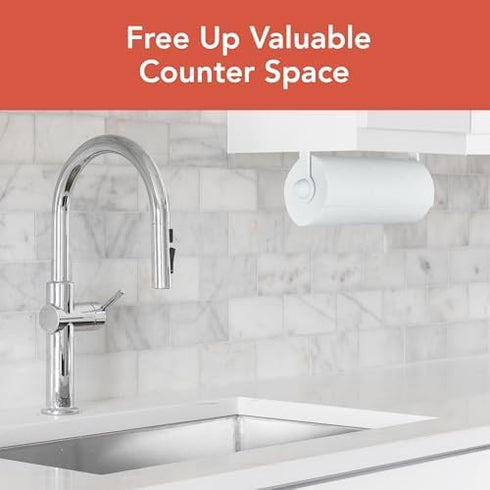 Spectrum Paper Towel Holder for Under Cabinet - Minimalist Hanging Wall Mount for Kitchen, Fits Standard & Jumbo Rolls