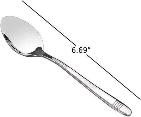 12-Piece Small Stainless Steel Dessert Spoons